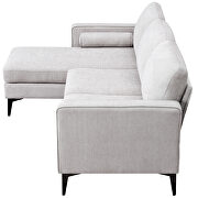 Beige chenille fabric convertible sectional sofa with reversible chaise by La Spezia additional picture 4