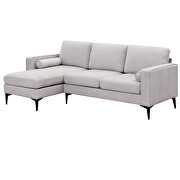 Beige chenille fabric convertible sectional sofa with reversible chaise by La Spezia additional picture 7