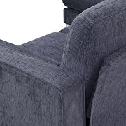 Blue/ gray chenille fabric convertible sectional sofa with reversible chaise by La Spezia additional picture 12