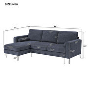 Blue/ gray chenille fabric convertible sectional sofa with reversible chaise by La Spezia additional picture 14