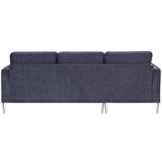 Blue/ gray chenille fabric convertible sectional sofa with reversible chaise by La Spezia additional picture 3