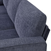 Blue/ gray chenille fabric convertible sectional sofa with reversible chaise by La Spezia additional picture 7