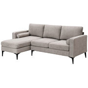 Camel chenille fabric convertible sectional sofa with reversible chaise by La Spezia additional picture 2