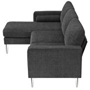 Dark gray chenille fabric convertible sectional sofa with reversible chaise by La Spezia additional picture 12