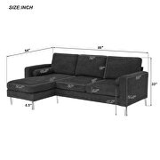 Dark gray chenille fabric convertible sectional sofa with reversible chaise by La Spezia additional picture 13