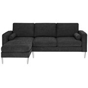 Dark gray chenille fabric convertible sectional sofa with reversible chaise by La Spezia additional picture 7
