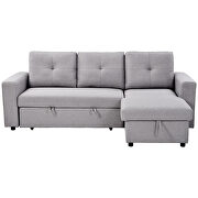 Gray fabric reversible pull out sleeper l-shaped sectional storage sofa bed by La Spezia additional picture 14