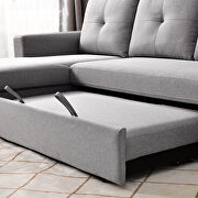 Gray fabric reversible pull out sleeper l-shaped sectional storage sofa bed by La Spezia additional picture 16