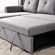 Gray fabric reversible pull out sleeper l-shaped sectional storage sofa bed by La Spezia additional picture 17