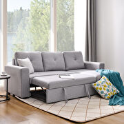 Gray fabric reversible pull out sleeper l-shaped sectional storage sofa bed by La Spezia additional picture 19