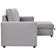 Gray fabric reversible pull out sleeper l-shaped sectional storage sofa bed by La Spezia additional picture 4