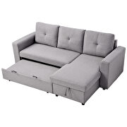 Gray fabric reversible pull out sleeper l-shaped sectional storage sofa bed by La Spezia additional picture 7