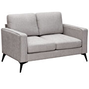 Beige chenille upholstery 3-piece sofa sets with sturdy metal legs including 3-seat sofa, loveseat and single chair by La Spezia additional picture 2