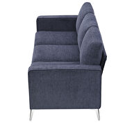 Blue/ gray chenille upholstery 3-piece sofa sets with sturdy metal legs including 3-seat sofa, loveseat and single chair by La Spezia additional picture 17