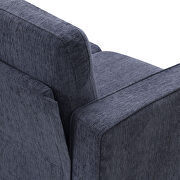 Blue/ gray chenille upholstery 3-piece sofa sets with sturdy metal legs including 3-seat sofa, loveseat and single chair by La Spezia additional picture 10
