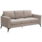 Camel chenille upholstery 3-piece sofa sets with sturdy metal legs including 3-seat sofa, loveseat and single chair by La Spezia additional picture 4