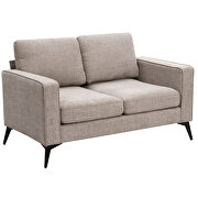 Camel chenille upholstery 3-piece sofa sets with sturdy metal legs including 3-seat sofa, loveseat and single chair by La Spezia additional picture 5