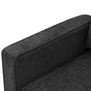 Dark gray chenille upholstery 3-piece sofa sets with sturdy metal legs including 3-seat sofa, loveseat and single chair by La Spezia additional picture 12