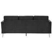 Dark gray chenille upholstery 3-piece sofa sets with sturdy metal legs including 3-seat sofa, loveseat and single chair by La Spezia additional picture 15