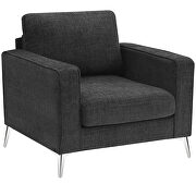 Dark gray chenille upholstery 3-piece sofa sets with sturdy metal legs including 3-seat sofa, loveseat and single chair by La Spezia additional picture 5