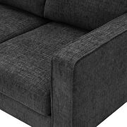 Dark gray chenille upholstery 3-piece sofa sets with sturdy metal legs including 3-seat sofa, loveseat and single chair by La Spezia additional picture 8
