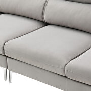 Gray flannel convertible sectional l-shape sofa with left/right handed chaise by La Spezia additional picture 2