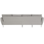 Gray flannel convertible sectional l-shape sofa with left/right handed chaise by La Spezia additional picture 12