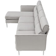 Gray flannel convertible sectional l-shape sofa with left/right handed chaise by La Spezia additional picture 13