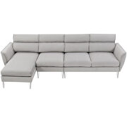 Gray flannel convertible sectional l-shape sofa with left/right handed chaise by La Spezia additional picture 7