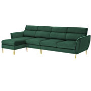 Green flannel convertible sectional l-shape sofa with left/right handed chaise by La Spezia additional picture 12