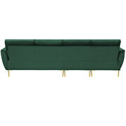 Green flannel convertible sectional l-shape sofa with left/right handed chaise by La Spezia additional picture 3