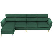 Green flannel convertible sectional l-shape sofa with left/right handed chaise by La Spezia additional picture 5
