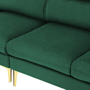 Green flannel convertible sectional l-shape sofa with left/right handed chaise by La Spezia additional picture 7