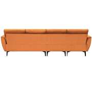 Orange flannel convertible sectional l-shape sofa with left/right handed chaise by La Spezia additional picture 12