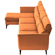 Orange flannel convertible sectional l-shape sofa with left/right handed chaise by La Spezia additional picture 14