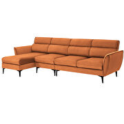 Orange flannel convertible sectional l-shape sofa with left/right handed chaise by La Spezia additional picture 10