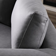 Gray leathaire fabric modern english arm corner sofa with metal legs by La Spezia additional picture 11