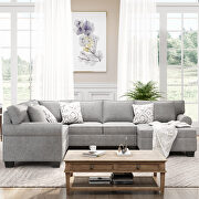 3 pcs chenille sectional sofa upholstered rolled arm classic chesterfield by La Spezia additional picture 18