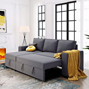 Gray reversible pull out sleeper sectional storage sofa bed by La Spezia additional picture 15