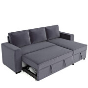 Gray reversible pull out sleeper sectional storage sofa bed by La Spezia additional picture 4