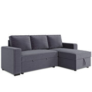 Gray reversible pull out sleeper sectional storage sofa bed by La Spezia additional picture 8