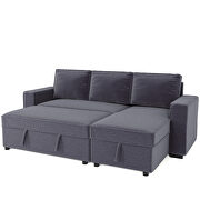 Gray reversible pull out sleeper sectional storage sofa bed by La Spezia additional picture 9