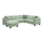 Green fabric 7-seats l-shape modular sectional sofa with ottoman by La Spezia additional picture 14