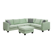 Green fabric 7-seats l-shape modular sectional sofa with ottoman by La Spezia additional picture 17