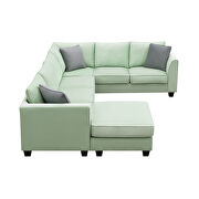 Green fabric 7-seats l-shape modular sectional sofa with ottoman by La Spezia additional picture 3