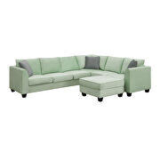 Green fabric 7-seats l-shape modular sectional sofa with ottoman by La Spezia additional picture 4