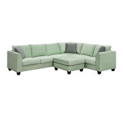 Green fabric 7-seats l-shape modular sectional sofa with ottoman by La Spezia additional picture 5