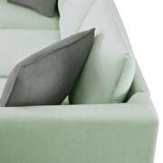 Green fabric 7-seats l-shape modular sectional sofa with ottoman by La Spezia additional picture 6