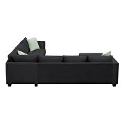 Black fabric 7-seats l-shape modular sectional sofa with ottoman by La Spezia additional picture 3