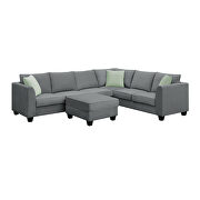 Gray fabric 7-seats l-shape modular sectional sofa with ottoman by La Spezia additional picture 11
